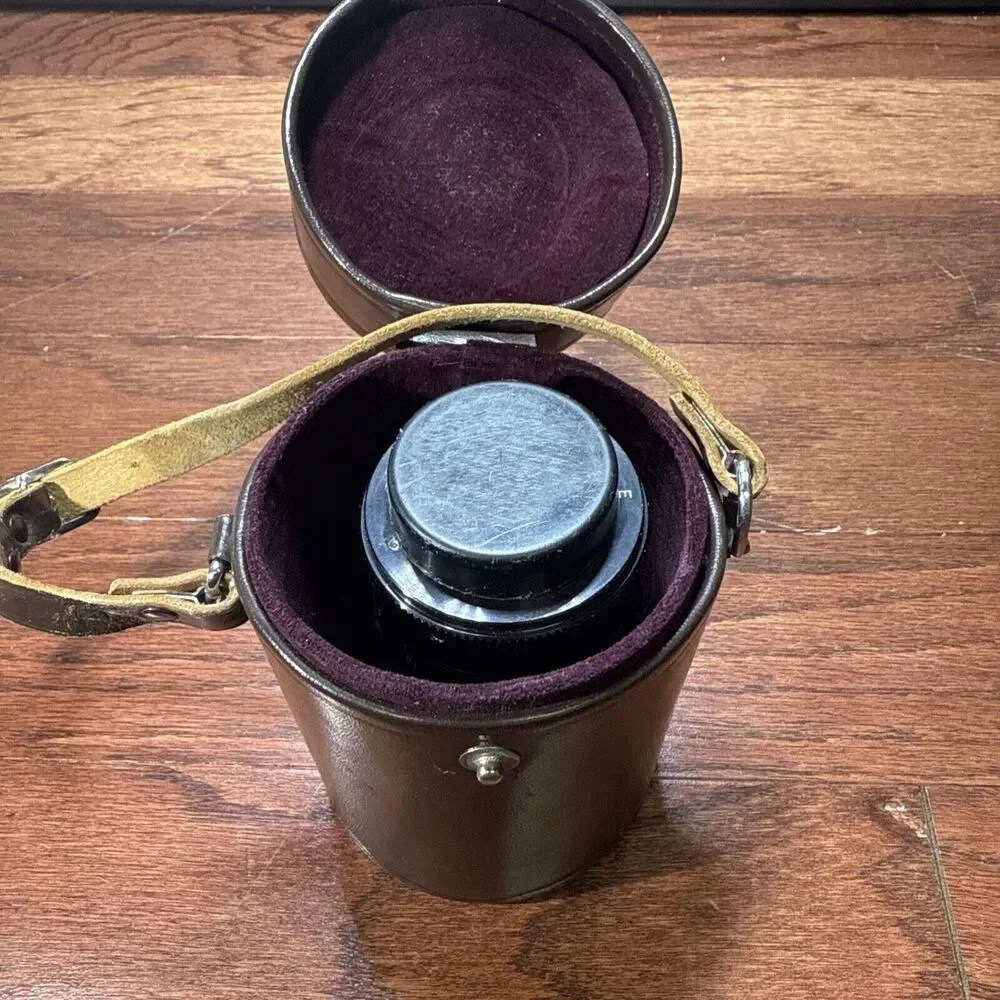 Soligor f=l 35mm, l:3.5 Telephoto Lens Vintage No. H55097 W/ Vtg Nippon Case